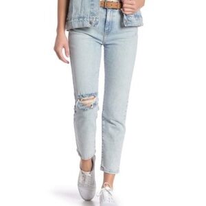 Current/Elliott Vintage Crop High Waisted Jeans in Century Destroy Distressed 26